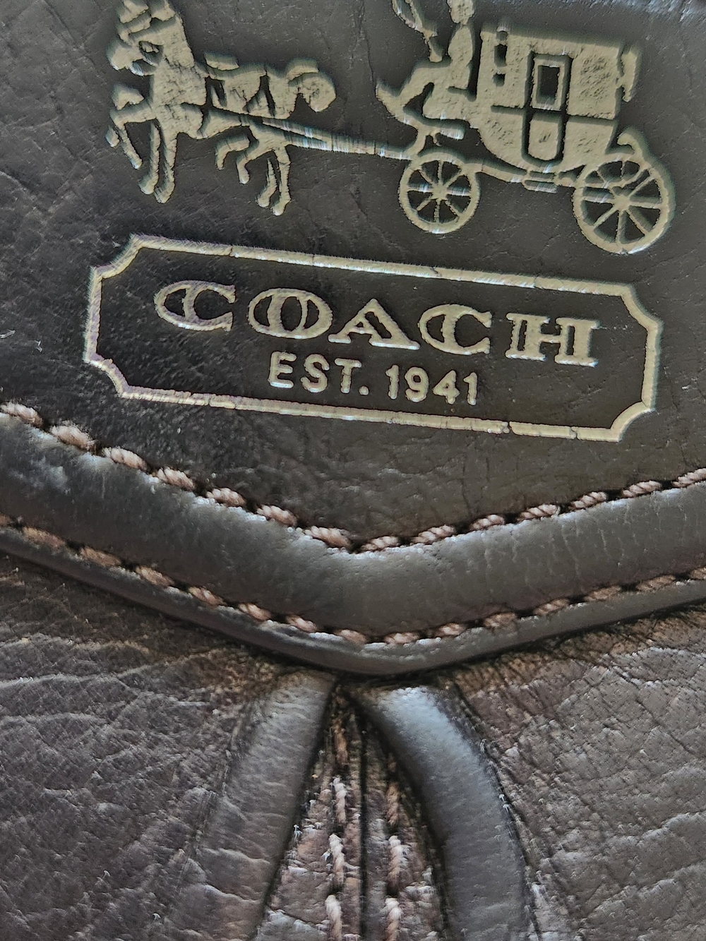 COACH Black Leather Compact Zip Card Case Wallet - Picture 3 of 3